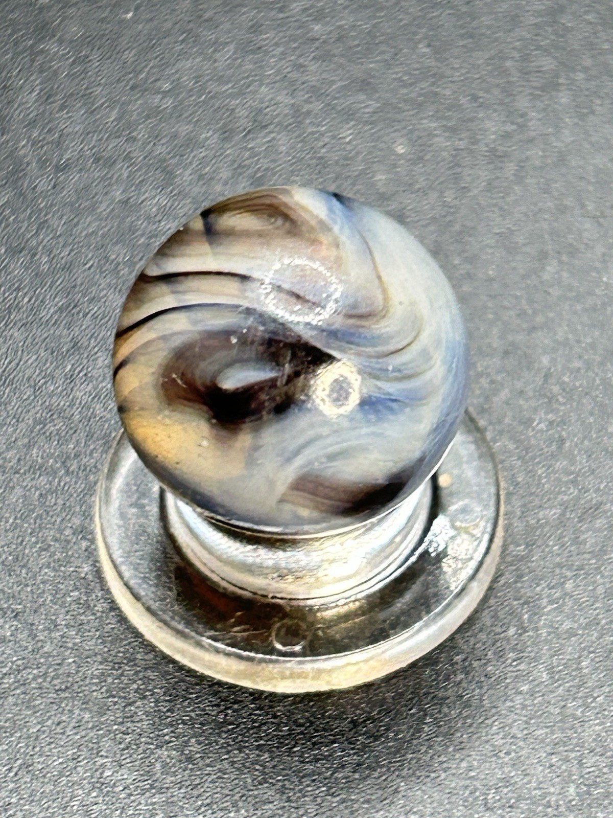 Vintage Alley Agate Transparent Swirl Marble W/ Tips 0.591”