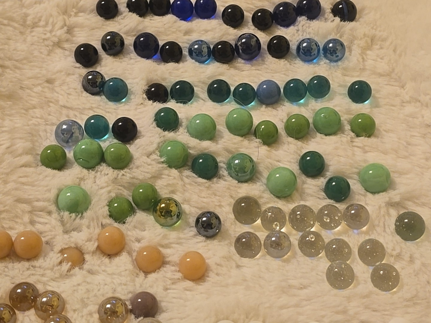 Mixed Lot Of 150+ Marbles Vintage Solid, Clear Comes Fast Shipping Blue Green