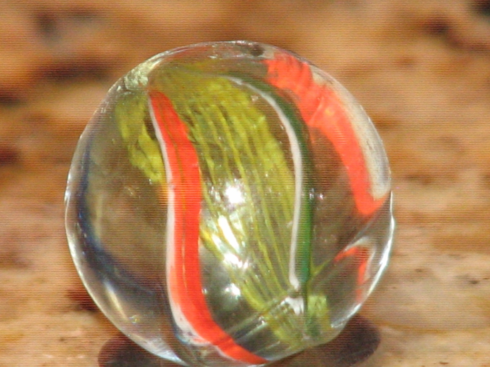 .712 inch dia. Antique German swirl marble