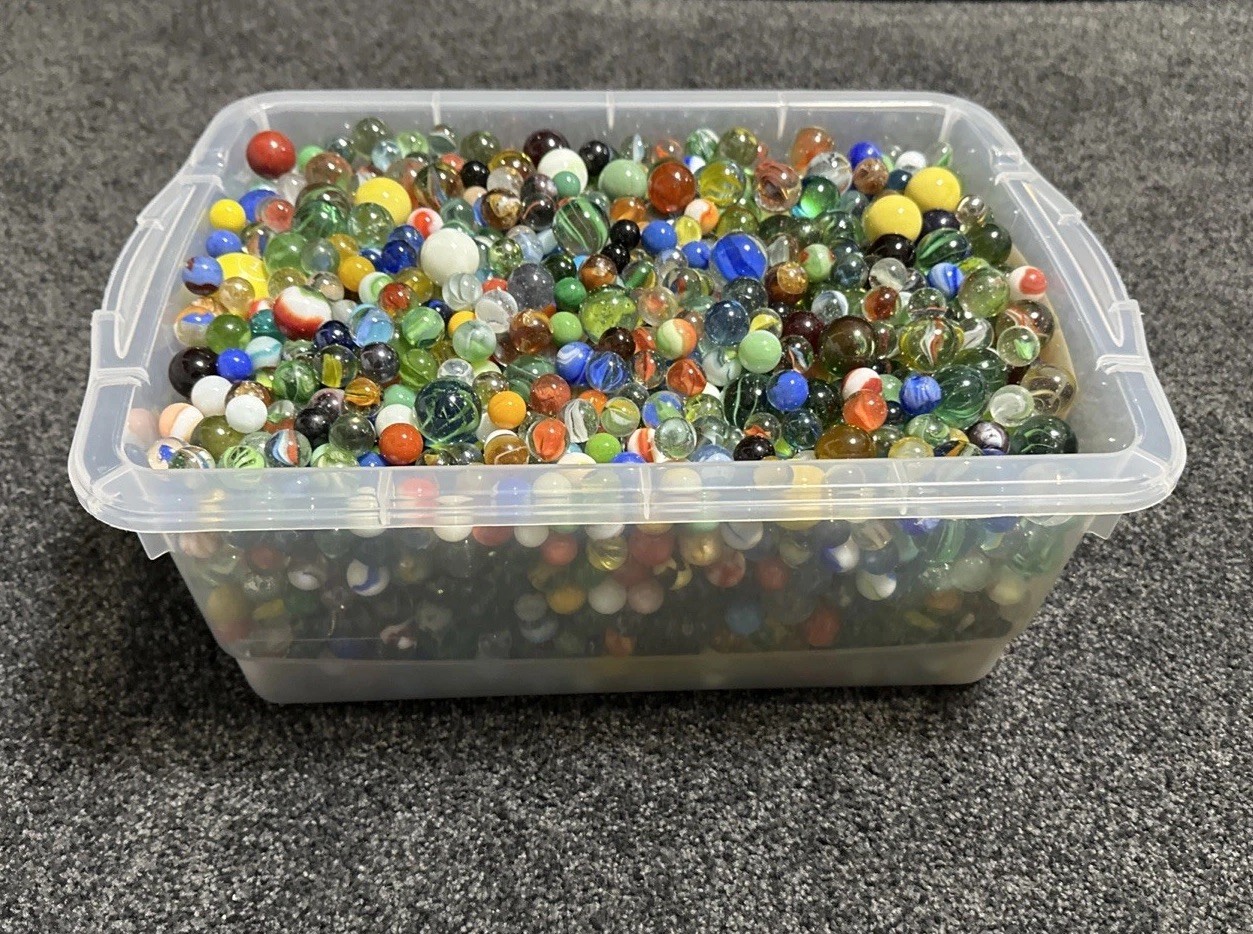 2 LB BAGS Weighed From This Huge Pile! Mixed Marbles! Tons Of Shooters!