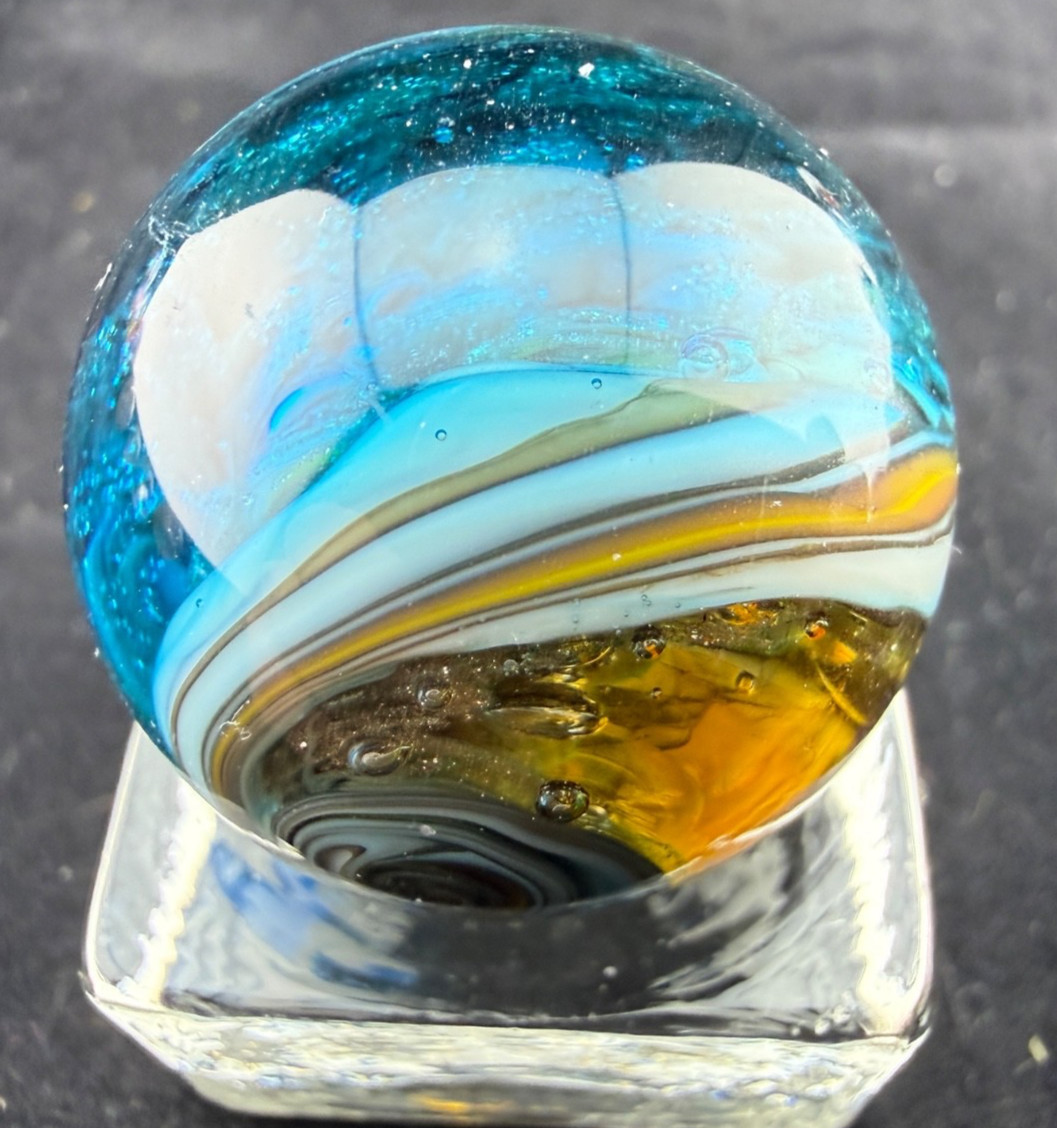 Steve Willis 2006 Handmade Lampwork Art Glass Marble 1.20″ Near Mint
