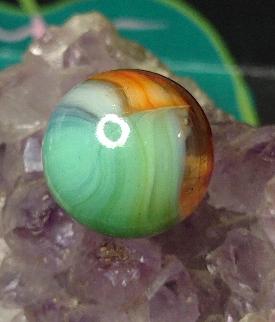 NM UV 5 Color 🦜 Vitro Glass Tri-Lite Trilite Elite ? Vintage Marbles .64″