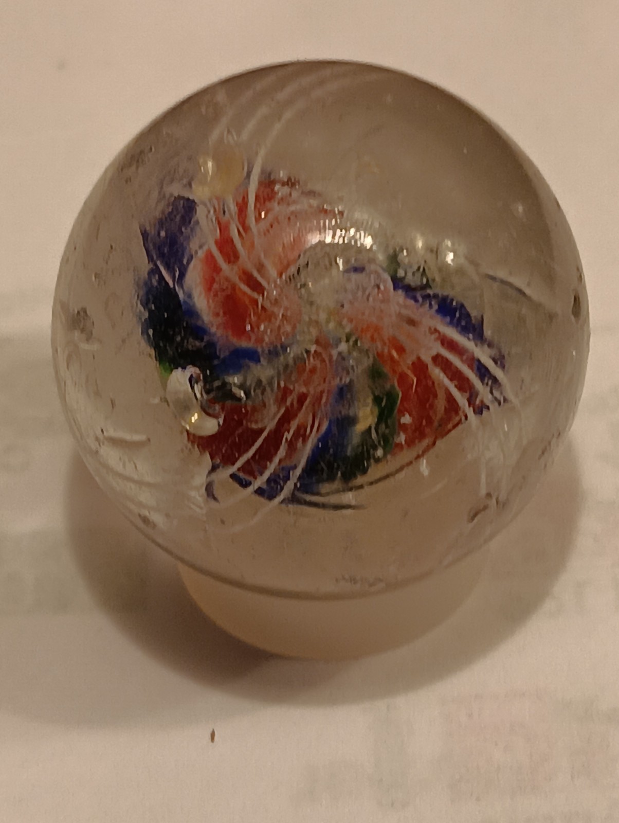Gernan Divided Core 3 Band Core Marble. Size 1 And3/64 Inches.
