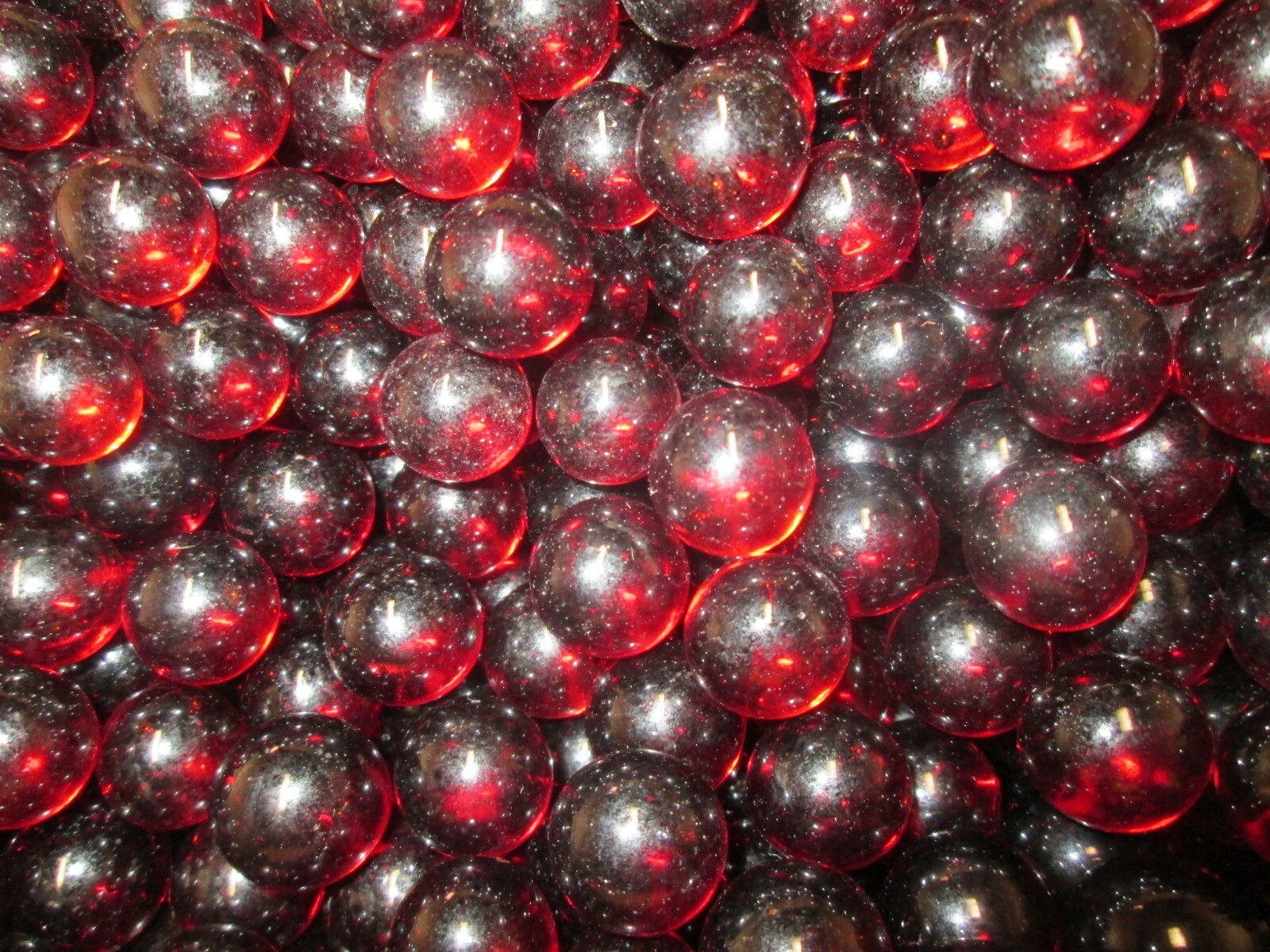 MARBLE LOT 2 POUNDS OF 5/8 + or – INCH CRANBERRY CHAMPION MARBLES