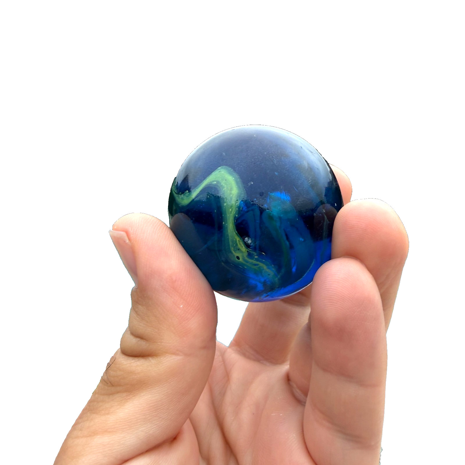 Vacor Sea Turtle Marble ~1.9″ Toe Breaker Swirl Slag Huge Mint Glass Marbles