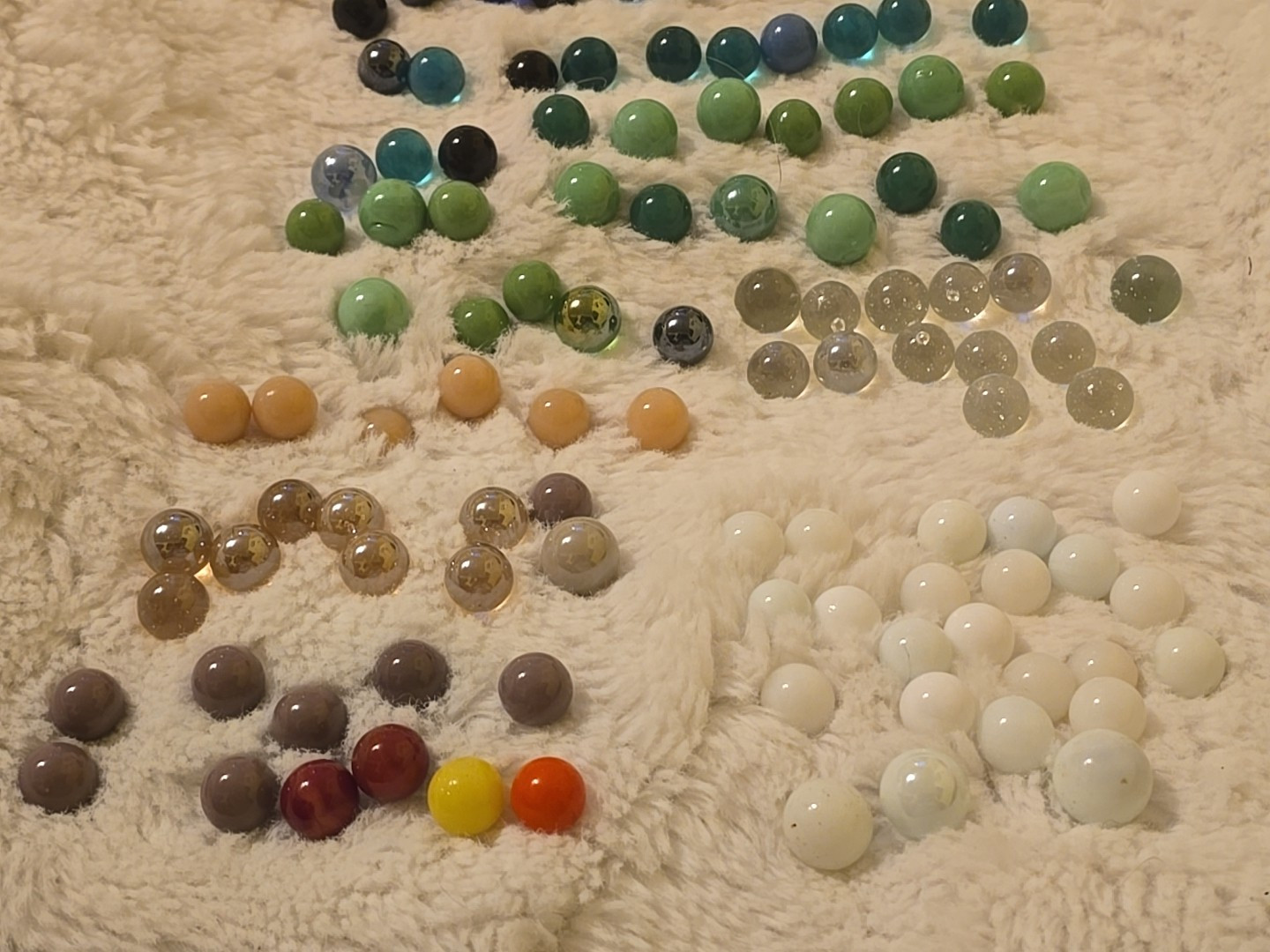 Mixed Lot Of 150+ Marbles Vintage Solid, Clear Comes Fast Shipping Blue Green