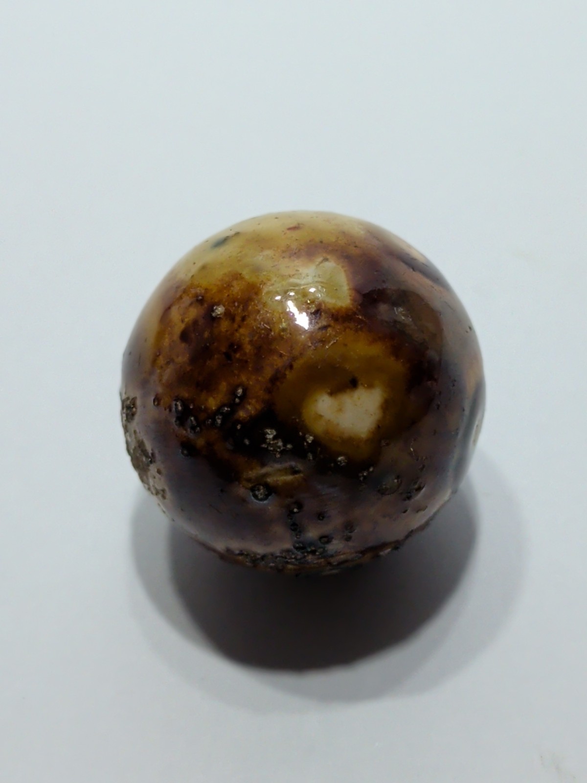 ✨ANTIQUE✨ German Bennington Hard Clay Marble Shooter Size 1″ Brown Primitive