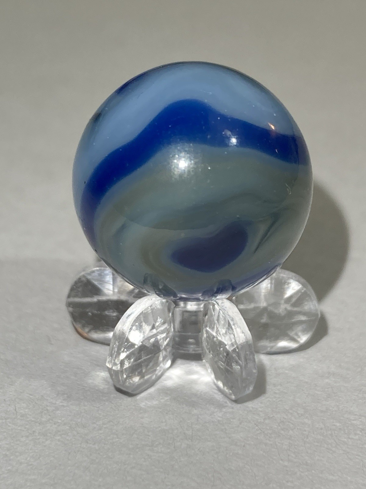 Marbles: Ravenswood Novelty Works Transparent Grayish Light/Dark Blue SWIRLS