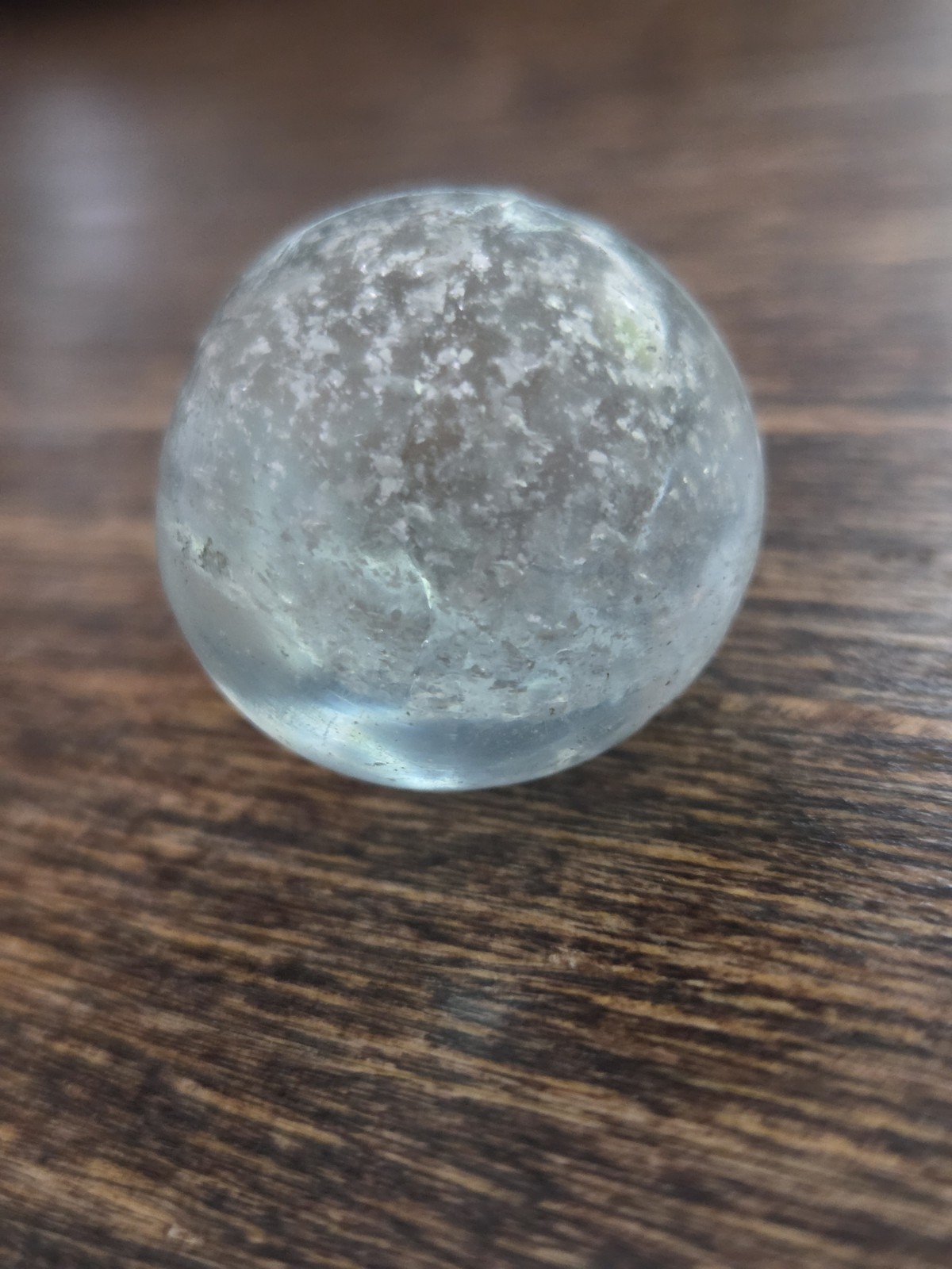 .91″ Vintage German Handmade Mica Marble Clear