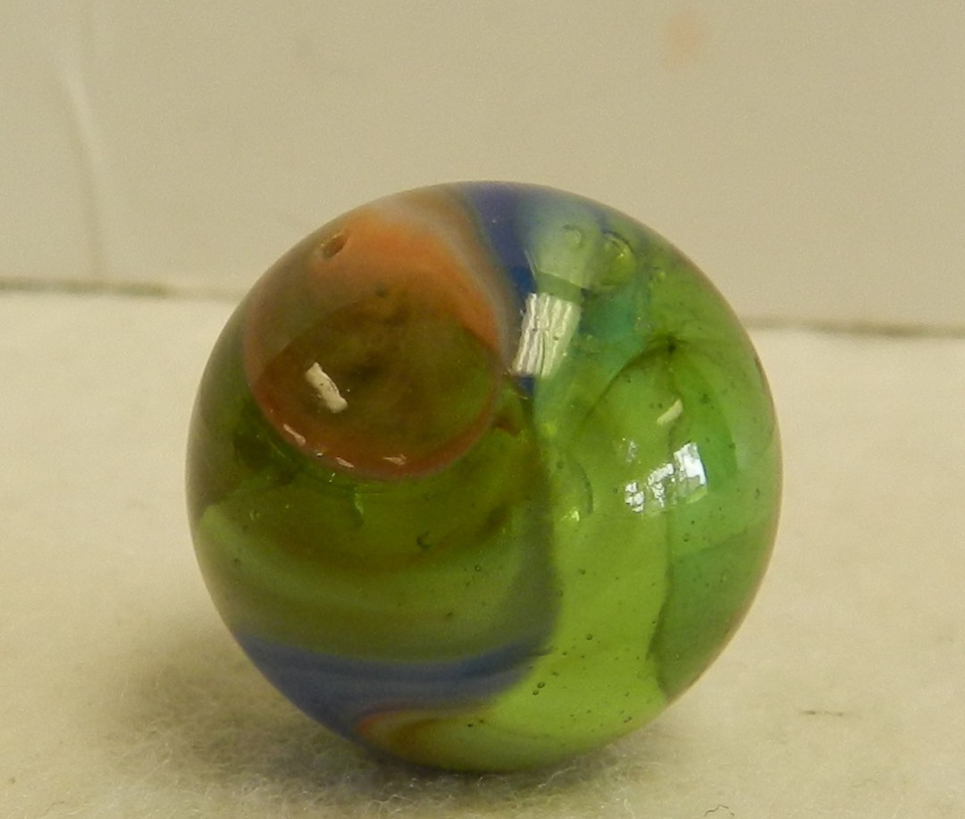 #20982m Vintage Peltier Glass Marble .66 Inches *Mint Minus*
