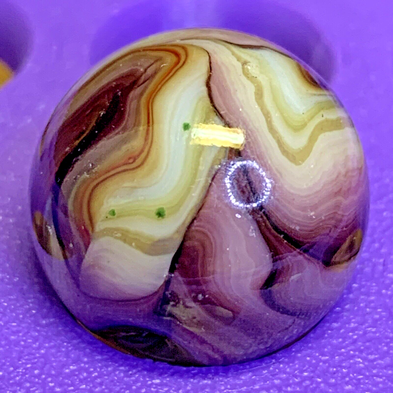 DAS/JABO/WV DEEP SEAM RED ONION TYPE SWIRLS AVENTURINE SPECK SHOOTER .72″ 9B/111