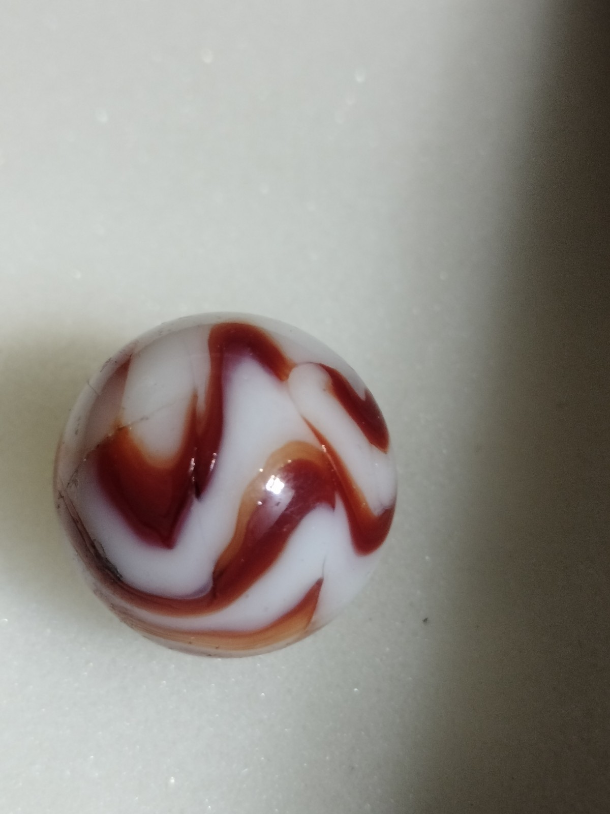 Peltier Red Zebra SHOOTER Marble 13/16 Inches NLR Miller Swirl