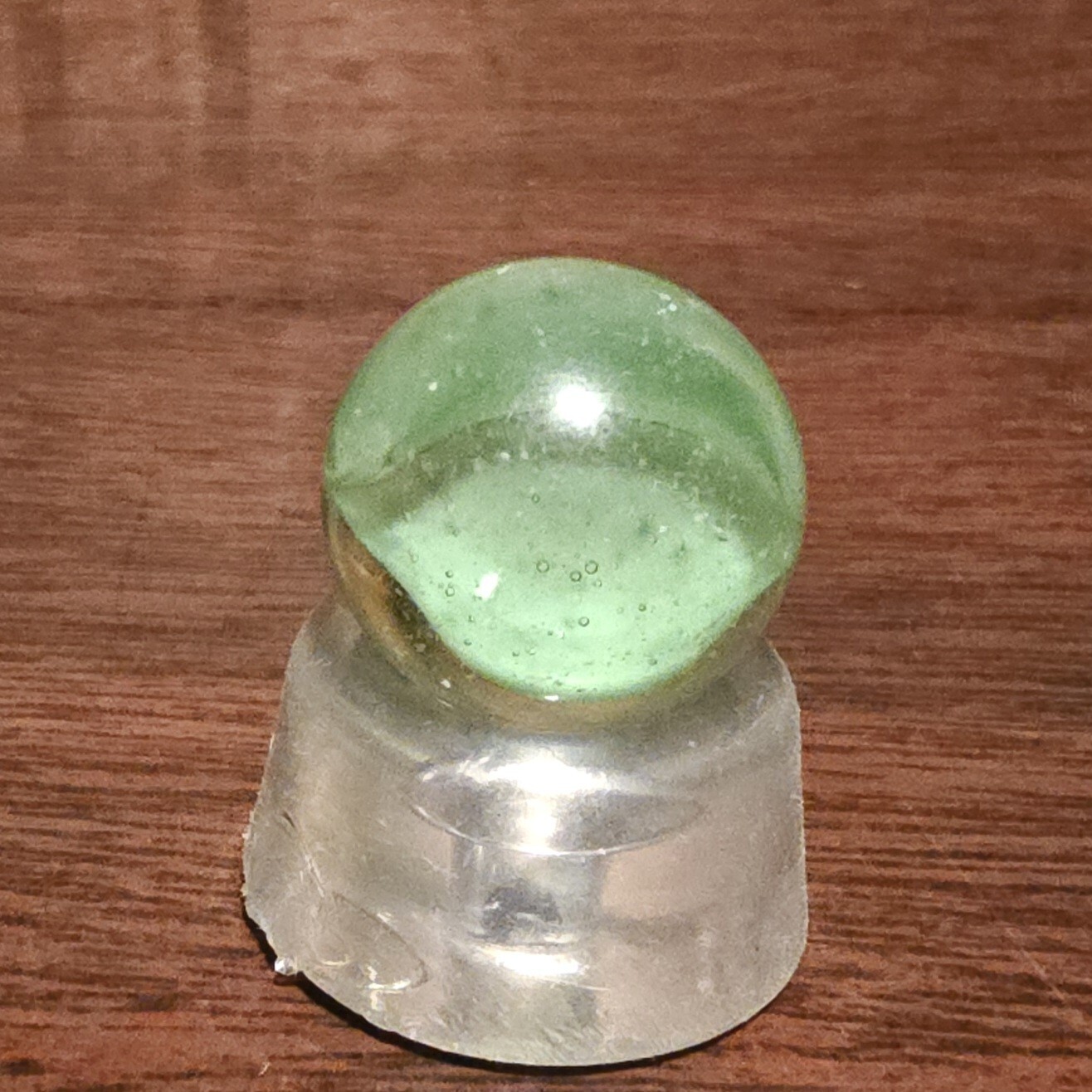 Vintage C. E. Bogard Hybrid Cats Eye Green In Clear .718″ Shooter Marble