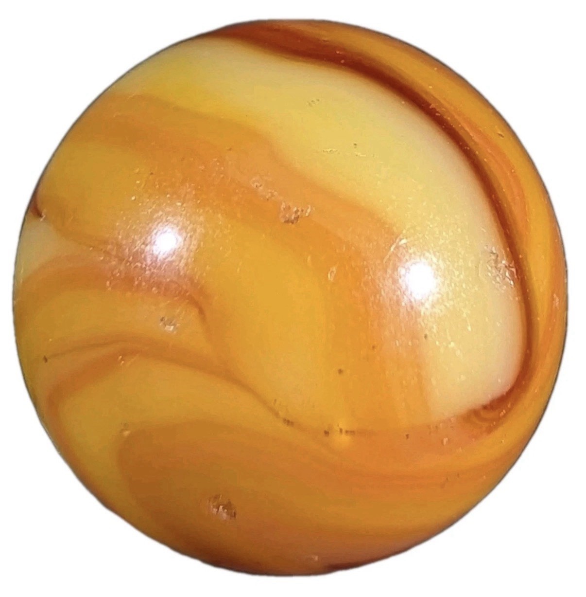 Alley Agate Co Swirl Flame WV Swirl Vintage Marble 21/32”