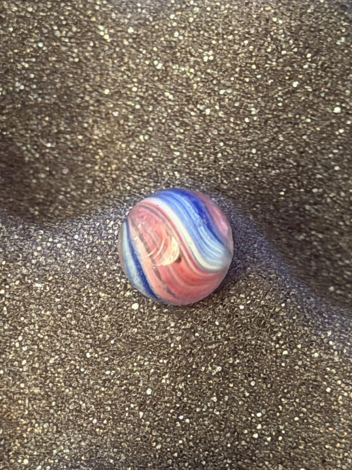 Antique German “onionskin” handmade glass Peewee marble.