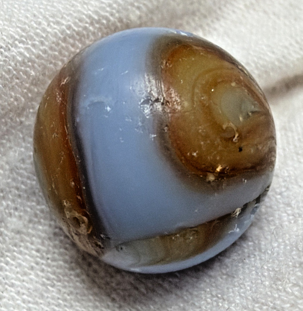 Old Lot of 6 Agate Christensen Peltier Vitro Art Glass Swirl Marbles As Is