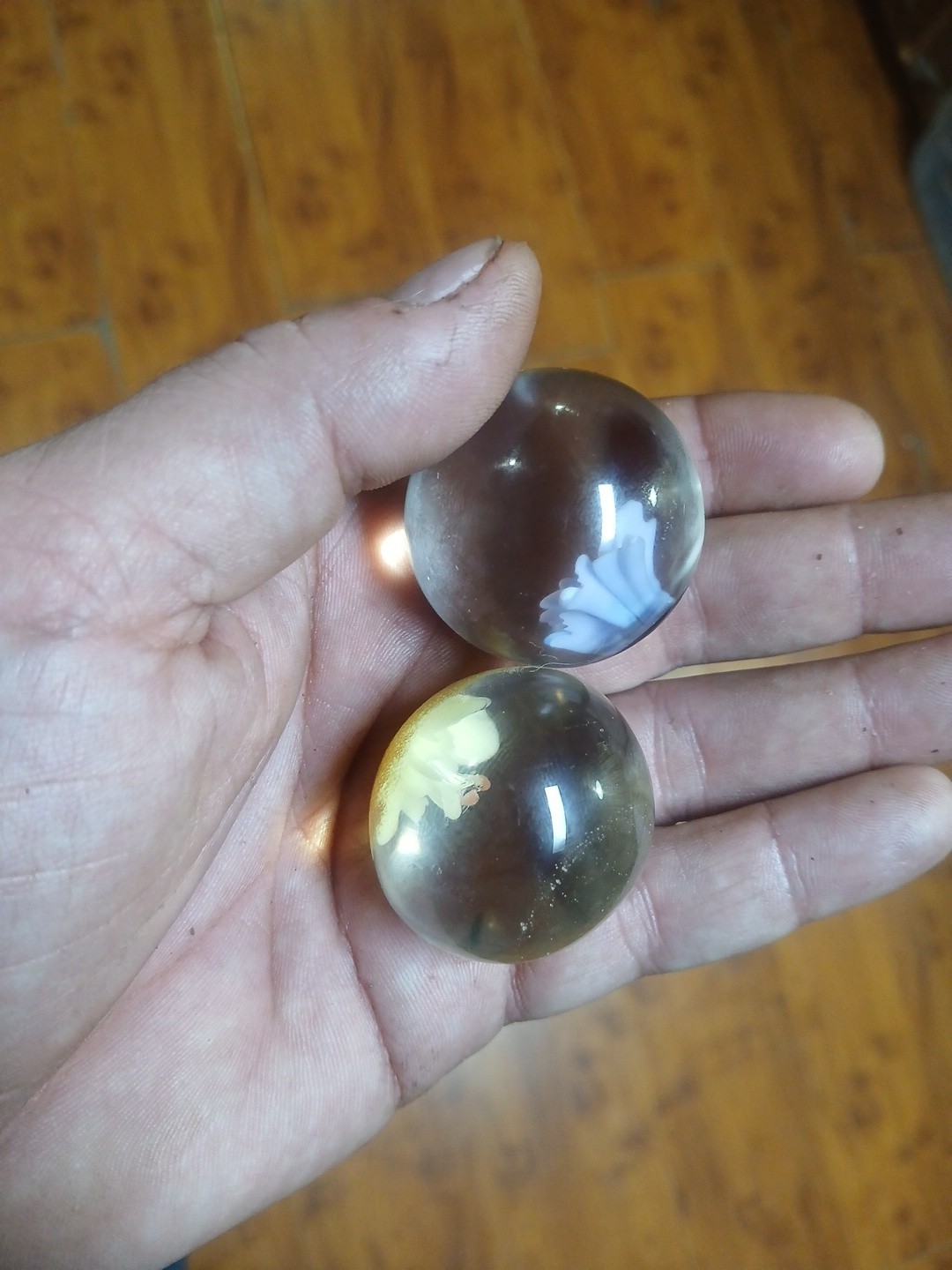 Purple And Yellow Flower Implosio. Marbles