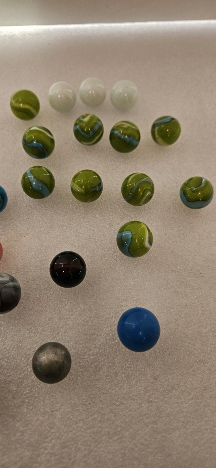 Vtg Lot Of 63 MARBLES., 3/4″ ACRO AGATE, Swirl, Clear, Too, Unique Colors
