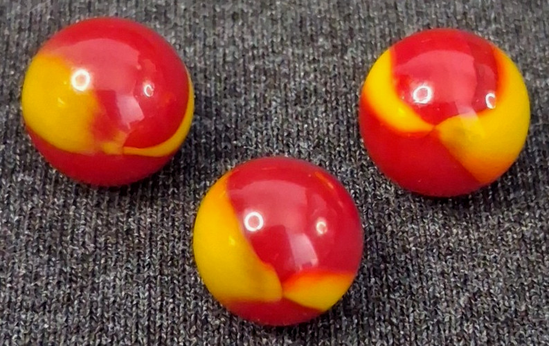 Vintage Vacor Red Devil Lot Of 3 Marbles 5/8″ All Mint Condition 426075