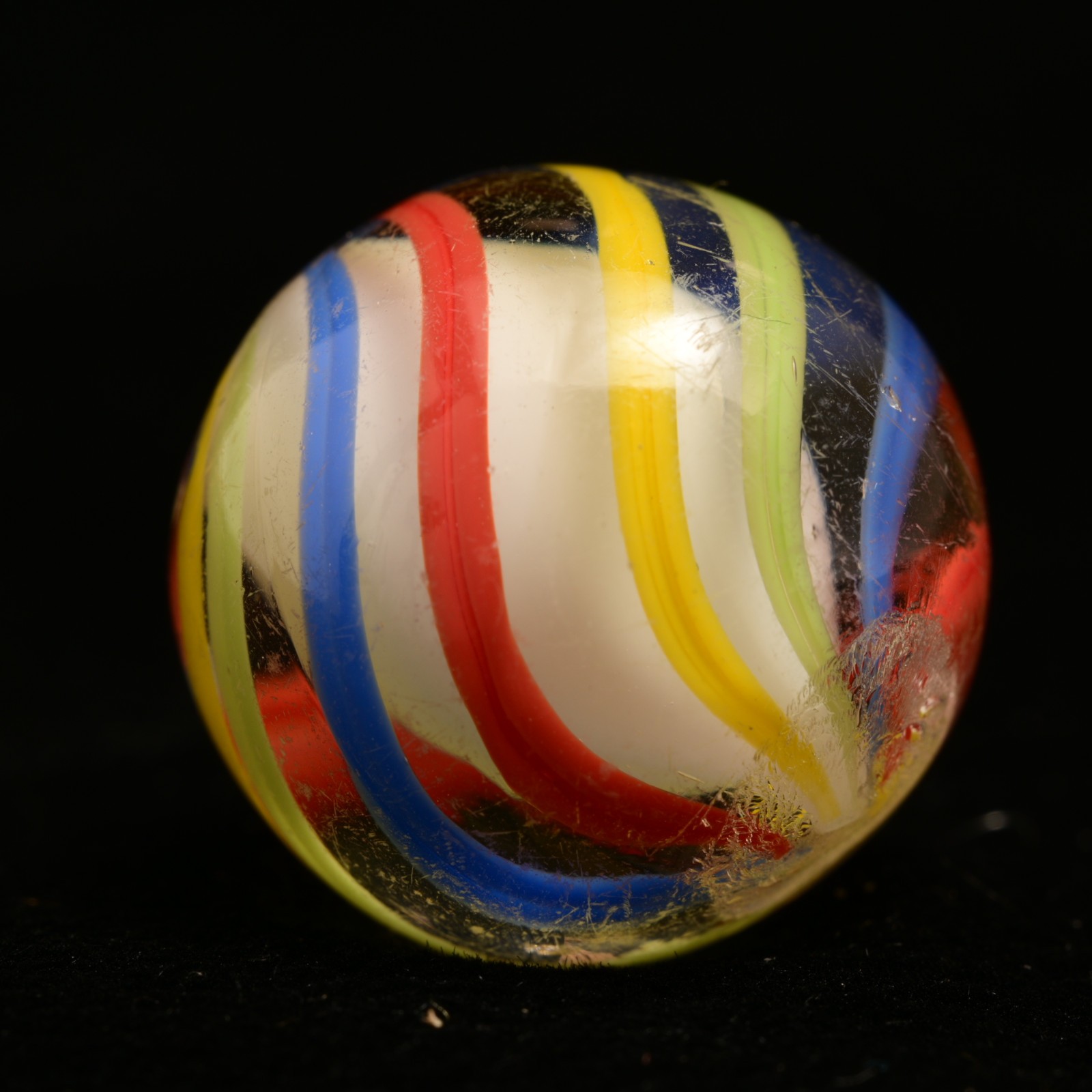 Solid Core German Handmade Antique Marble Primary Pinwheel Style 17.5mm 11/16”