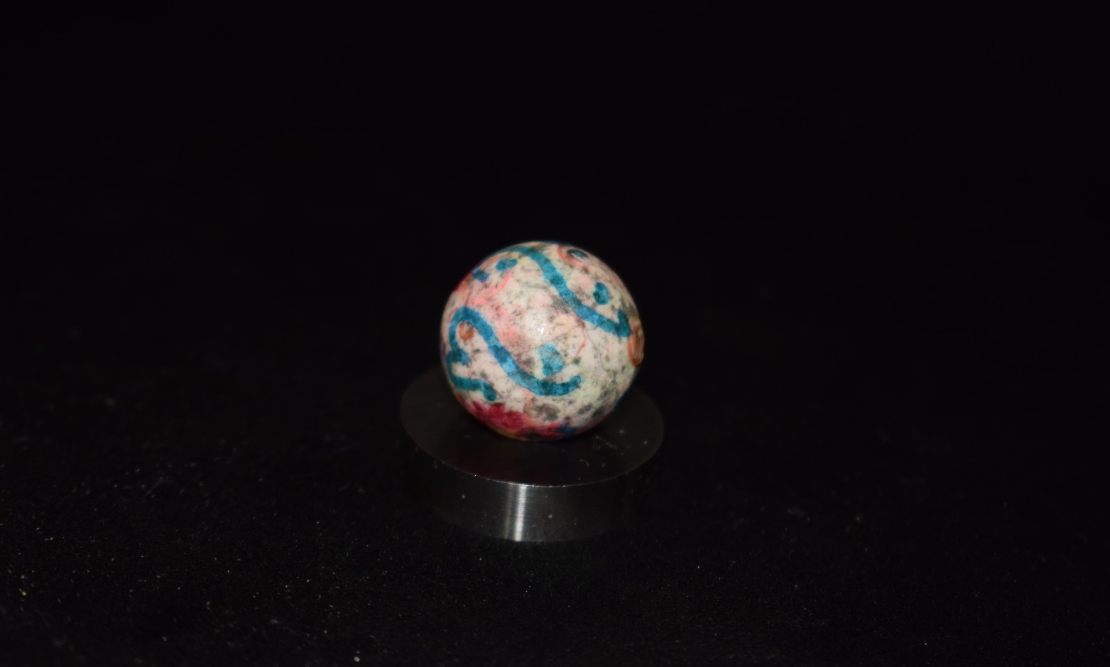 🧐👉Antique hand painted, multi-color glazed clay collector’s🌺art marble .750″