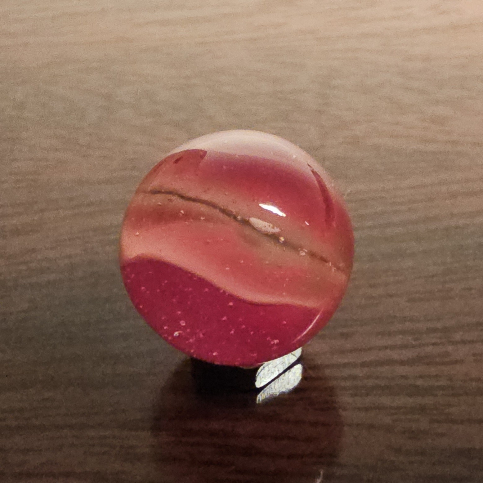 Vintage C. E. Bogard Rose 4 Lobe Hybrid Cats Eye .625 Glass Marble w Inclusion