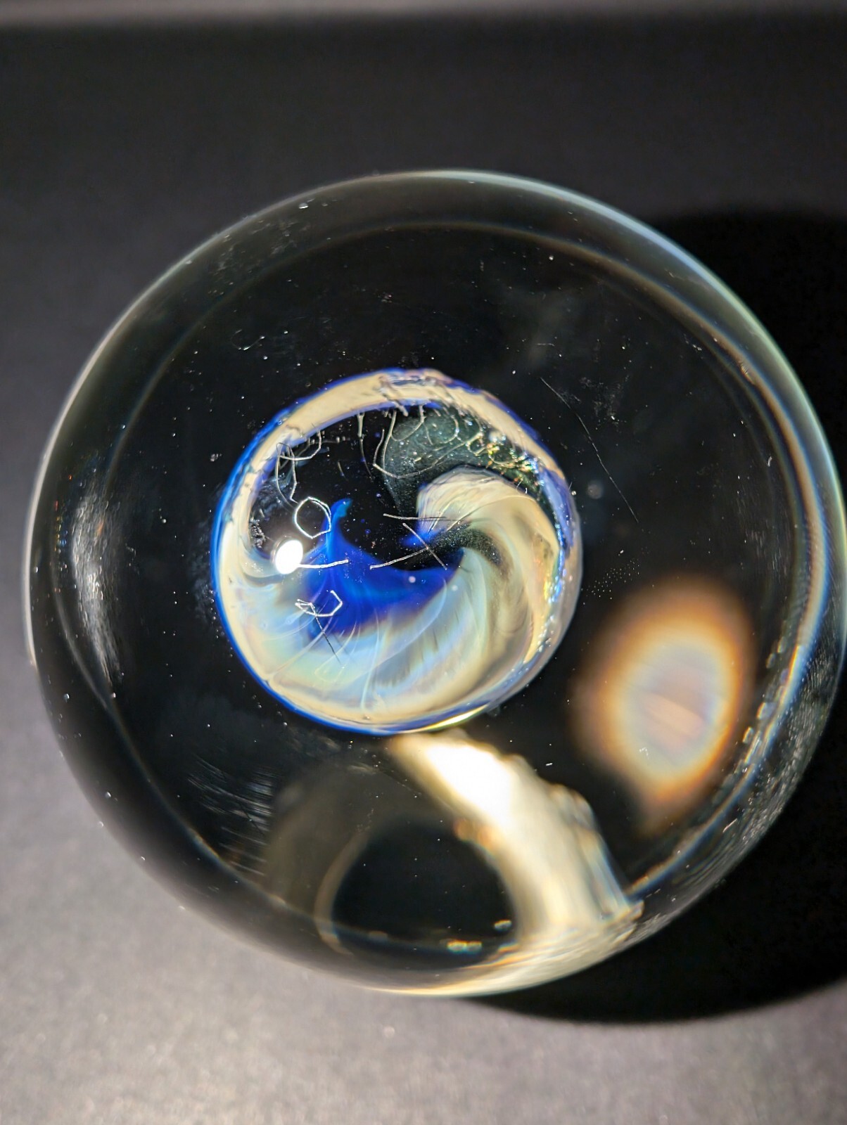 Contemporary Art Glass Galaxy Marble 2.32″ Borosilicate MIB Handmade Koutsouros