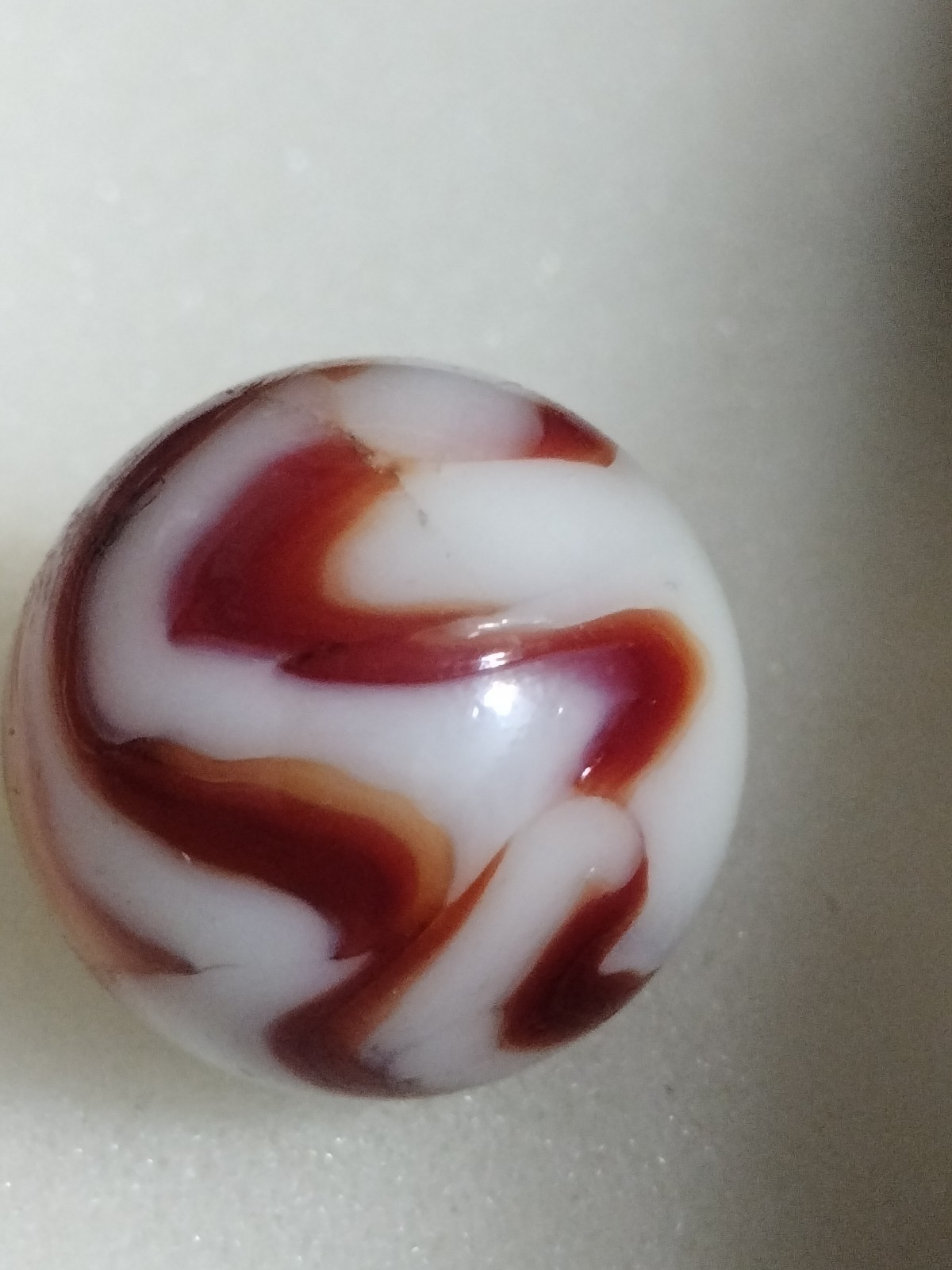 Peltier Red Zebra SHOOTER Marble 13/16 Inches NLR Miller Swirl