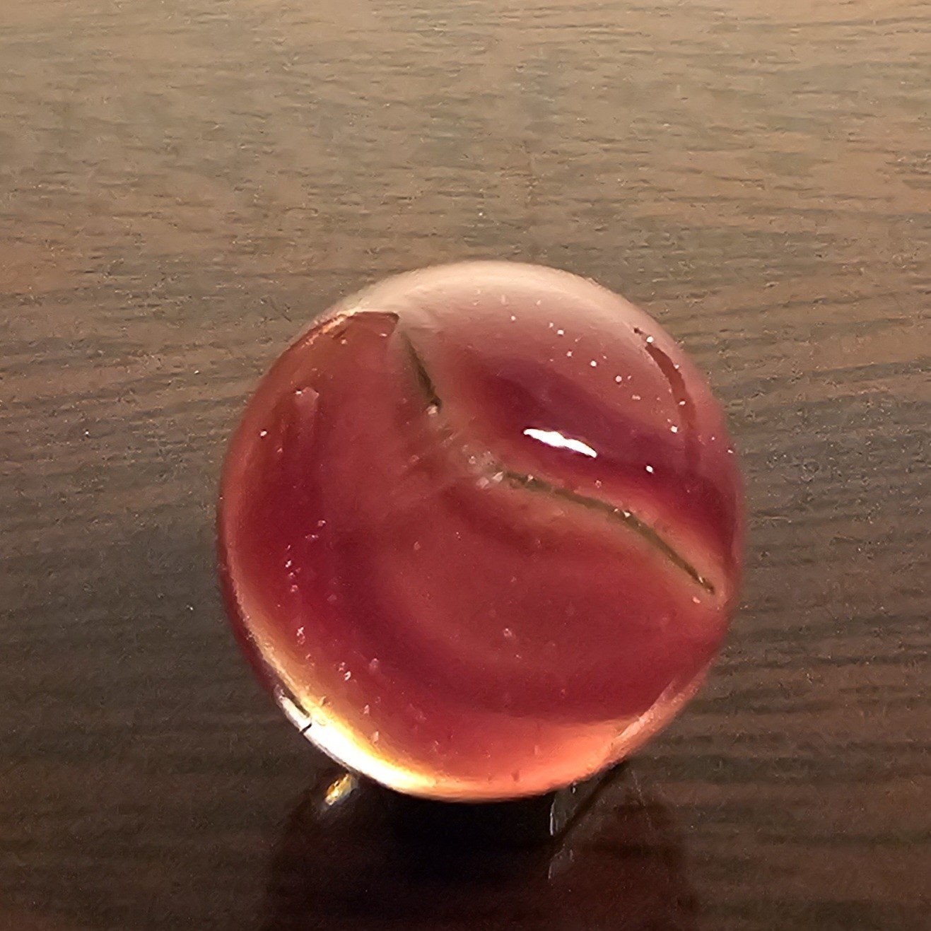 Vintage C. E. Bogard Rose 4 Lobe Hybrid Cats Eye .625 Glass Marble w Inclusion