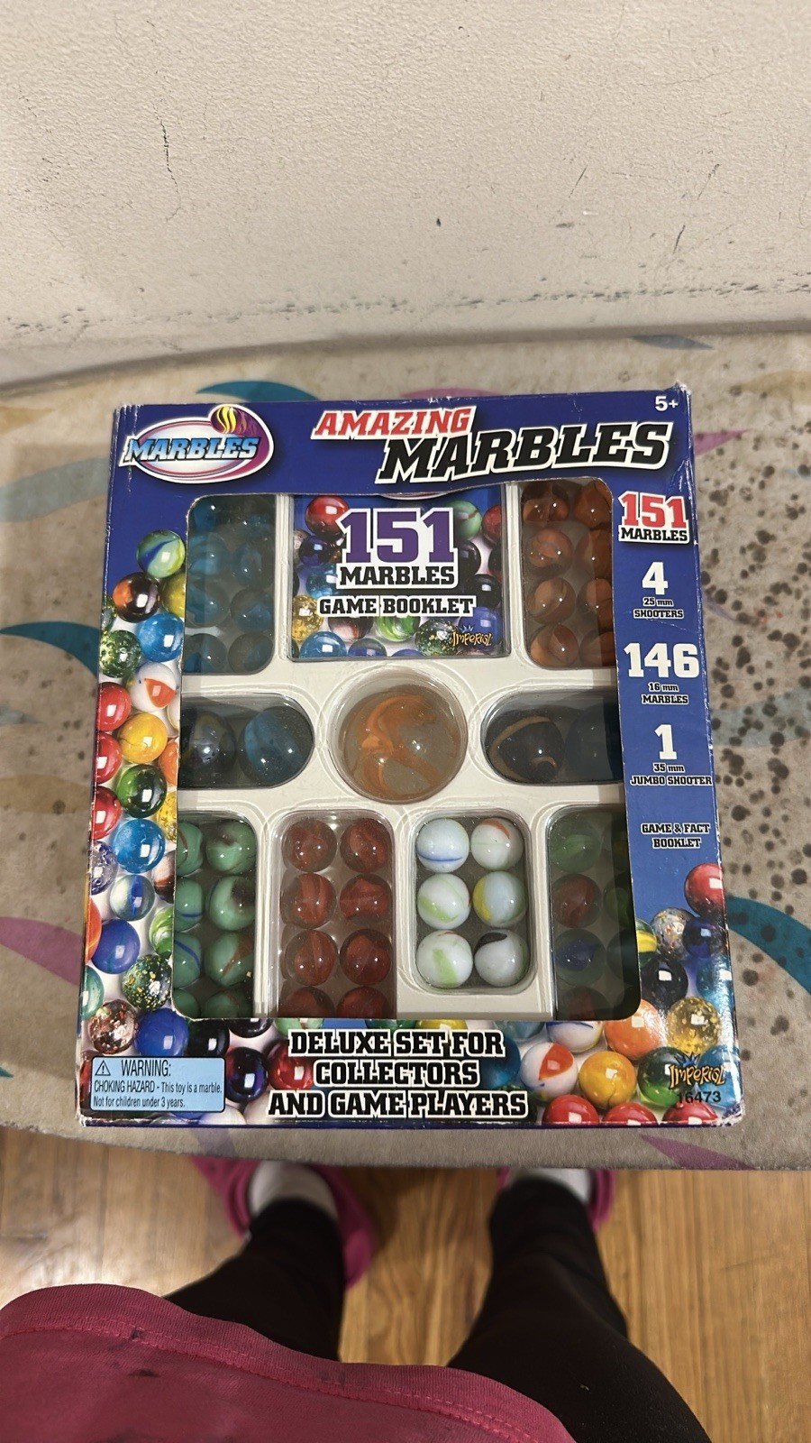 Imperial 151 Piece Deluxe Glass Machine Made Marble Set with Game Booklet