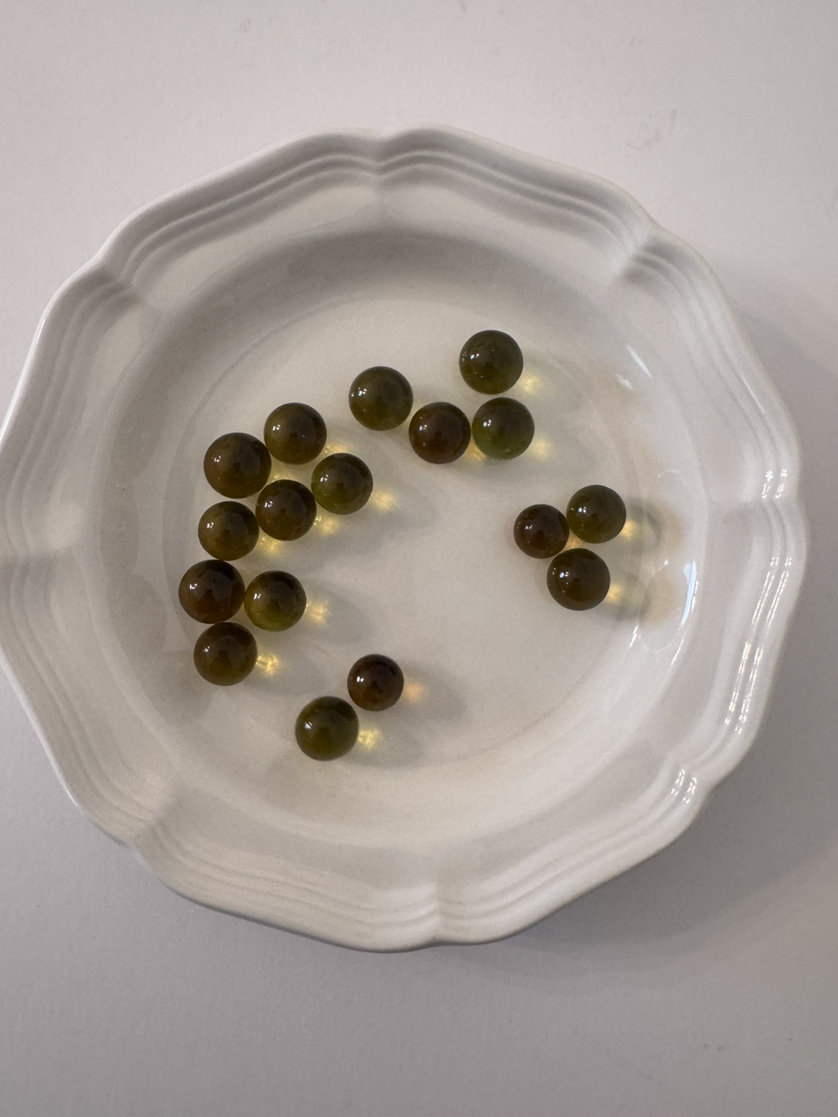 eBay Title17 Vintage Amber Pee Wee Glass Marbles Lot Translucent Machine Made