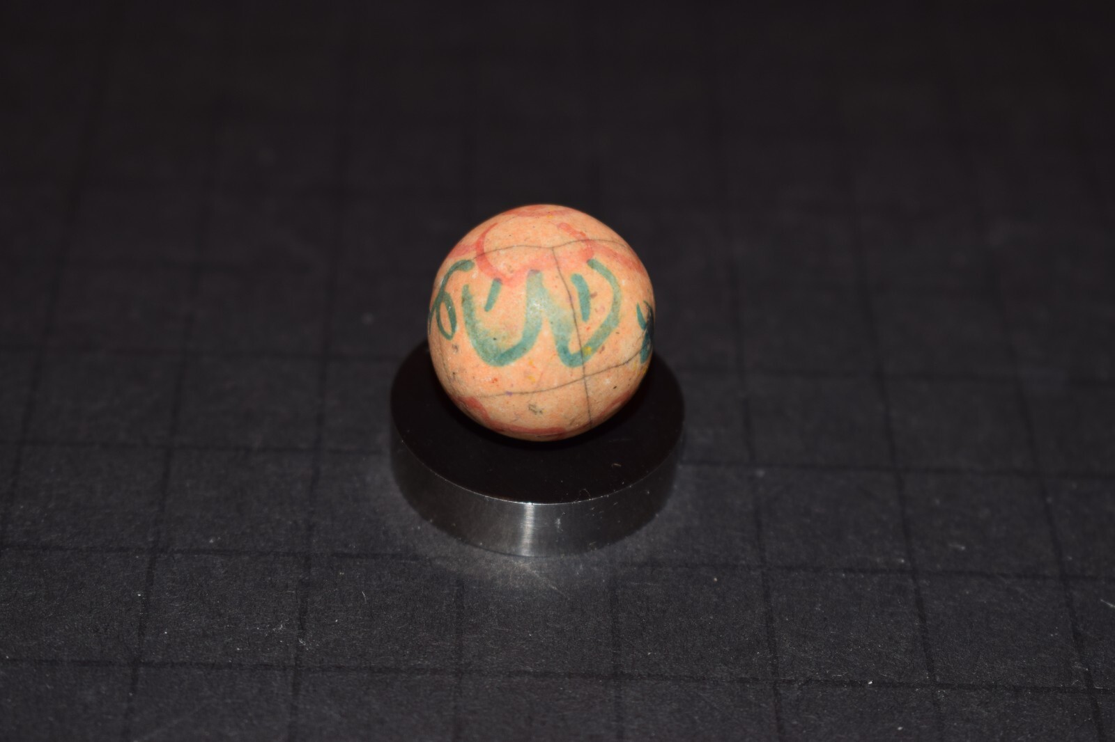 Antique Handmade Fired Glazed Clay 🌻Flowers🌺Toy Art Marble Size .765″=49/64″