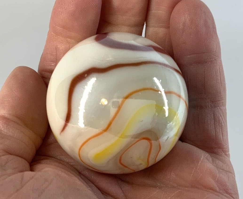 Toe Breaker 50mm (2″) Gelato White Swirl Marbles Glass 2 inches,
