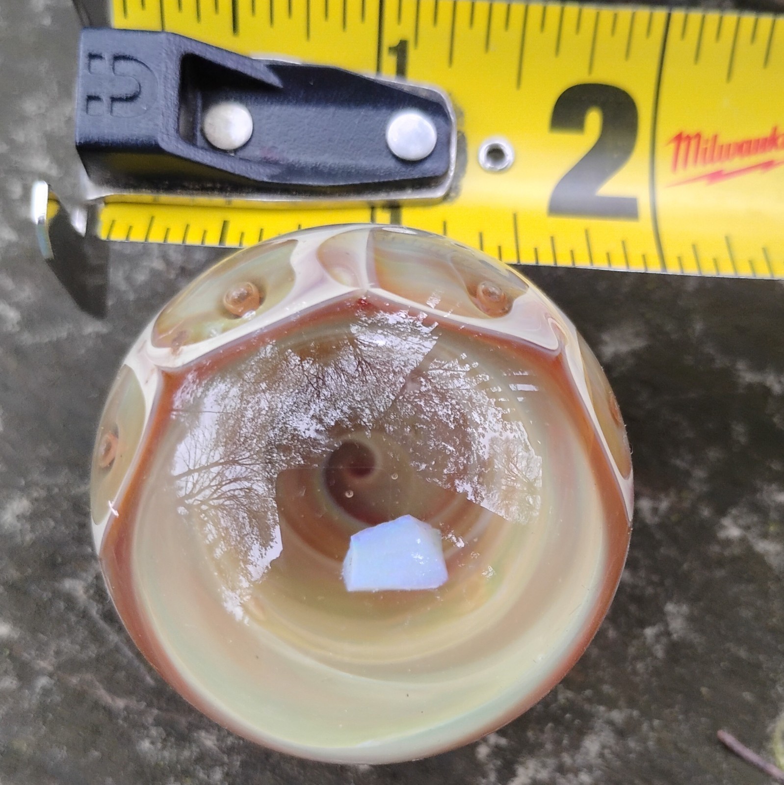 Heady Glass Vortex Opal Honeycomb Marble 2″ Handblown Art