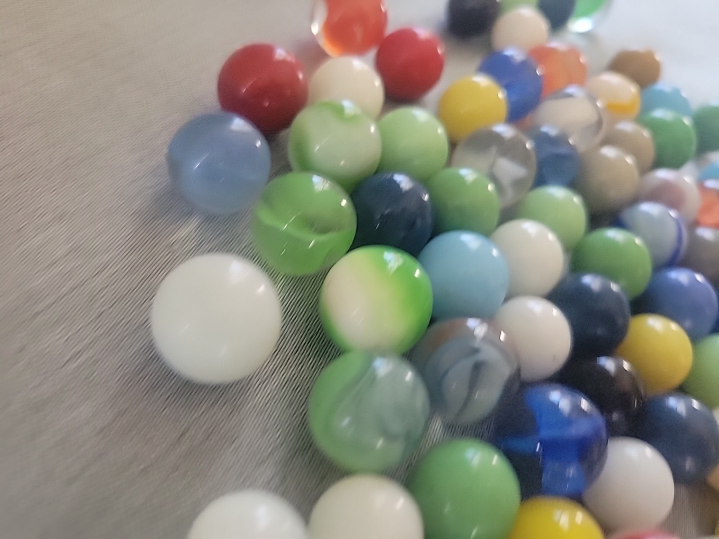 Vintage Lot Of 96 Glass Marbles In Ball Jar