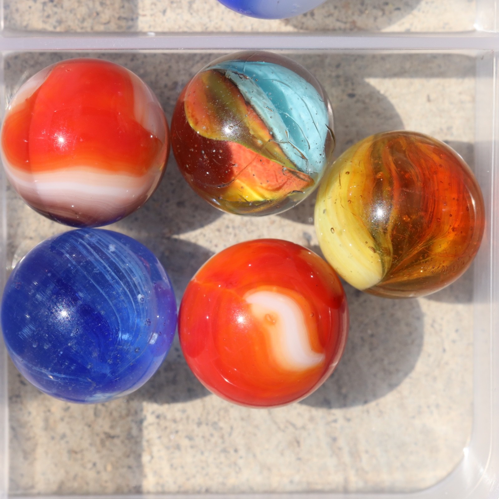 5 Vintage Marble Lot Peltier Akro Vitro Master Vacor HTF MIBs NM-M FREE Shipping