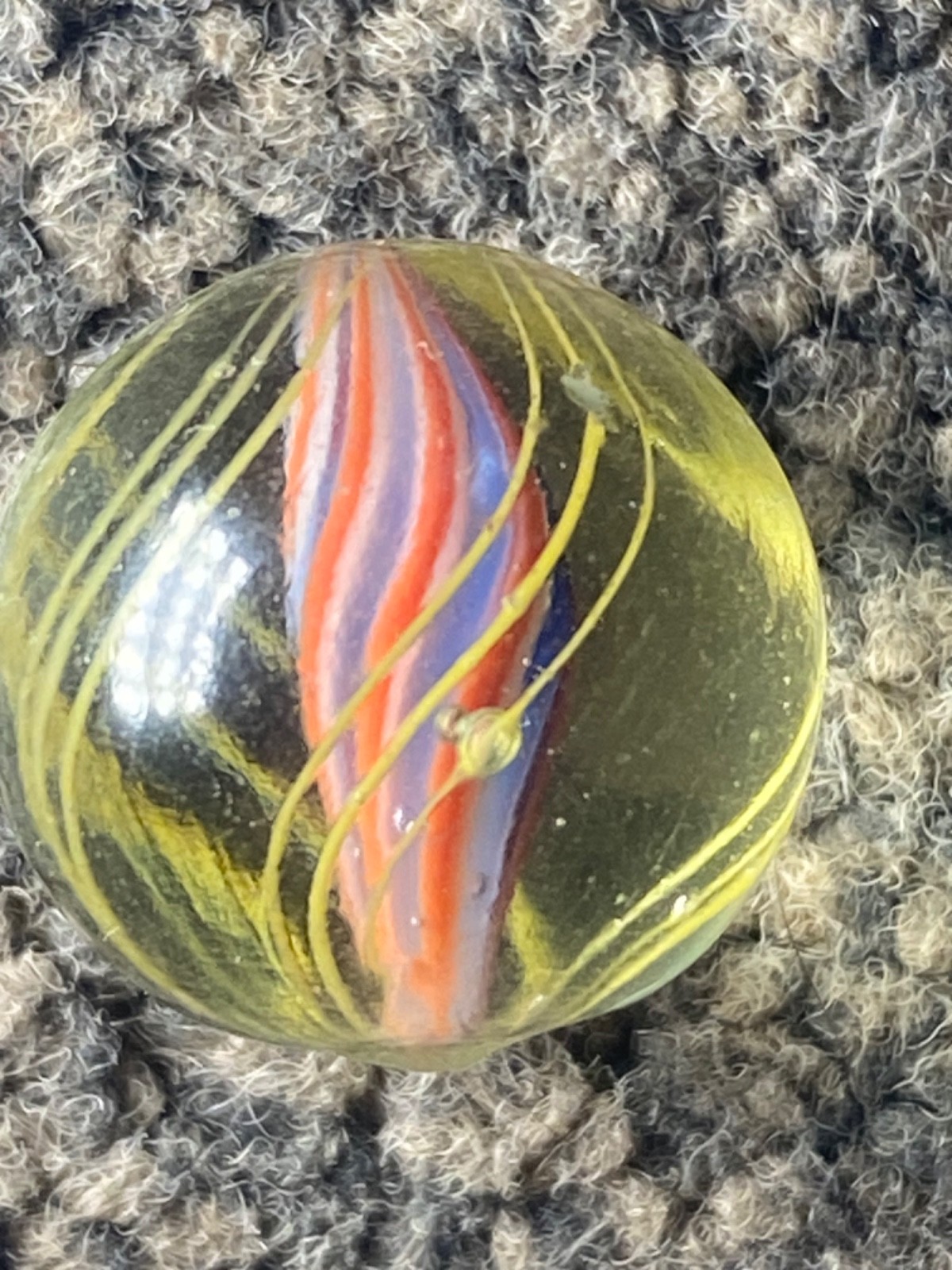 Antique German Marble multi coloured solid core 17mm MINT