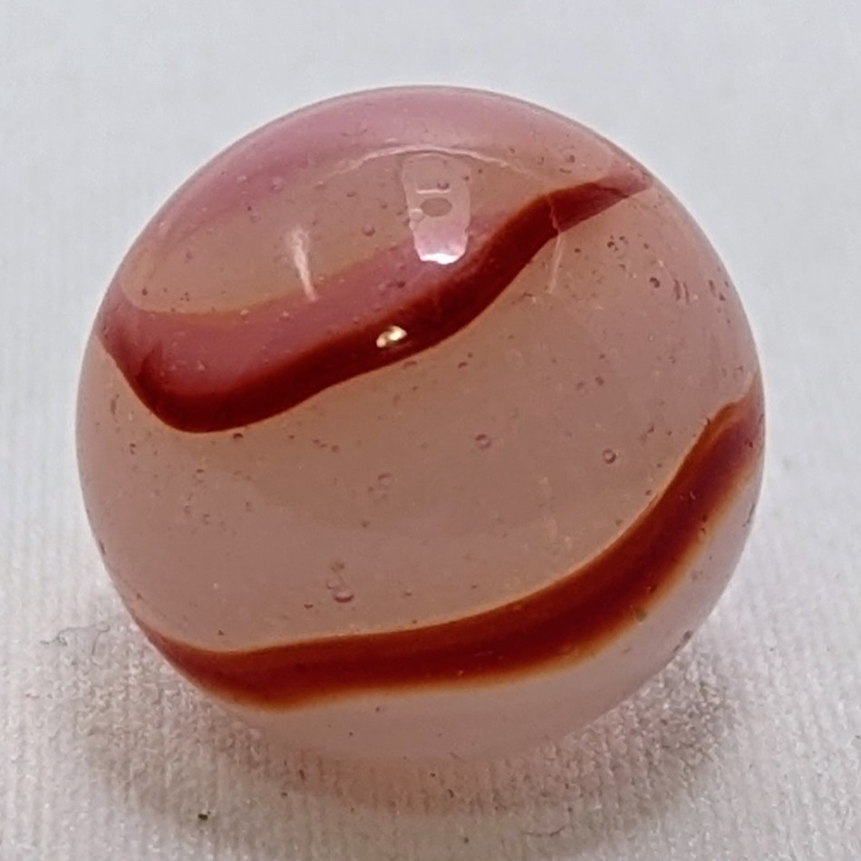 Vintage Akro Agate Carnelian Oxblood Swirl Marble UV Uranium Glow NM 5/8″