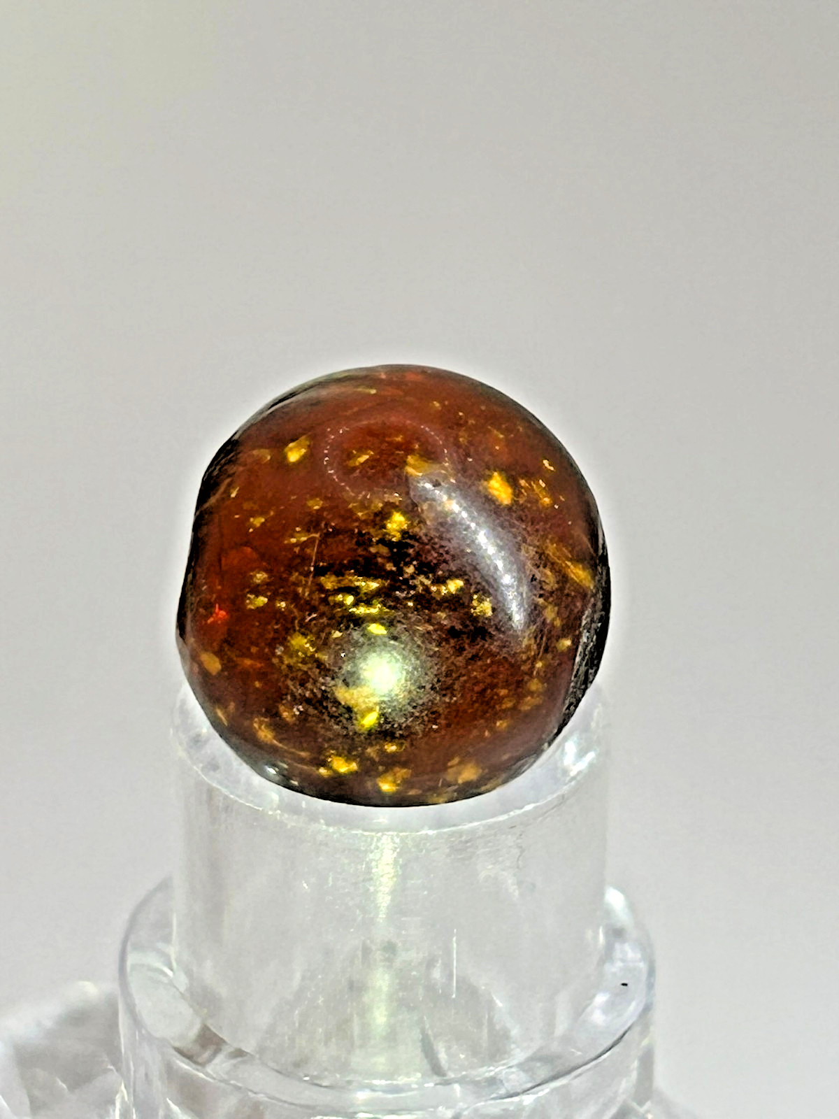 Rare Color Antique German Handmade Red Mica Marble 73/128″ Mint M29