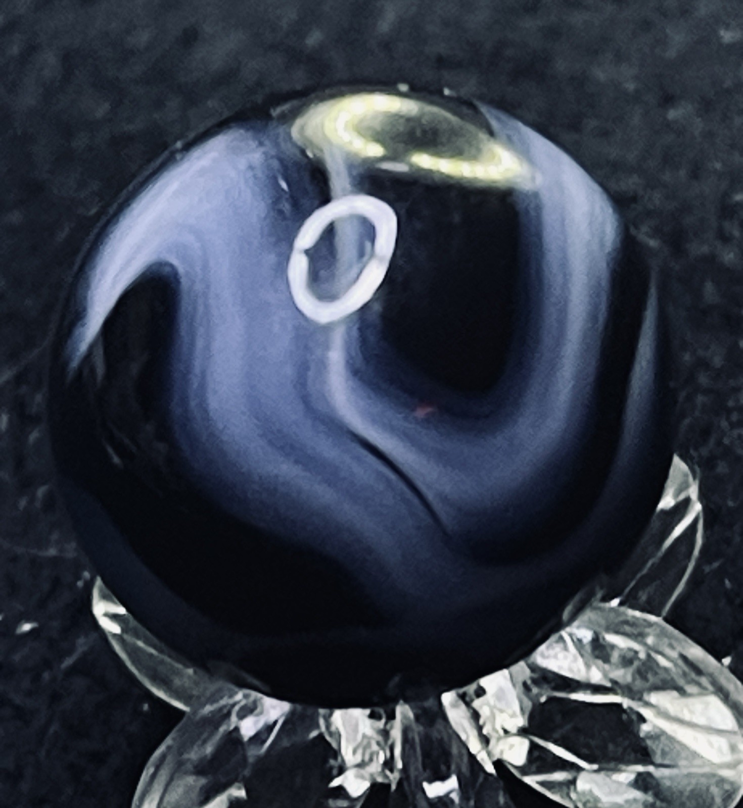 HTF Vintage Black w/White Ravenswood Swirl NM Circa 1930-1940 .547” M1013