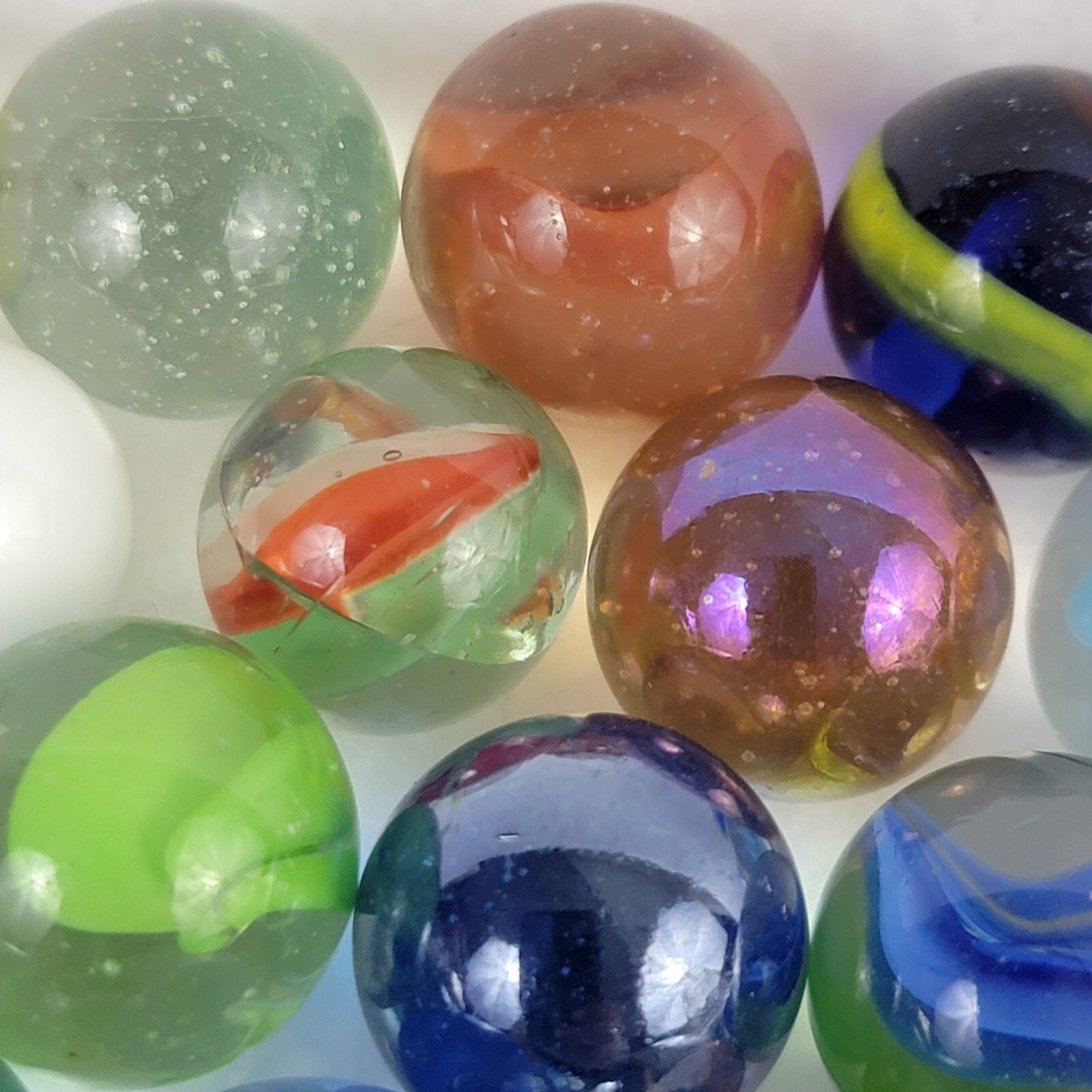 Vintage Glass Marbles Mixed Lot Multicolor 1/2″ Collectible