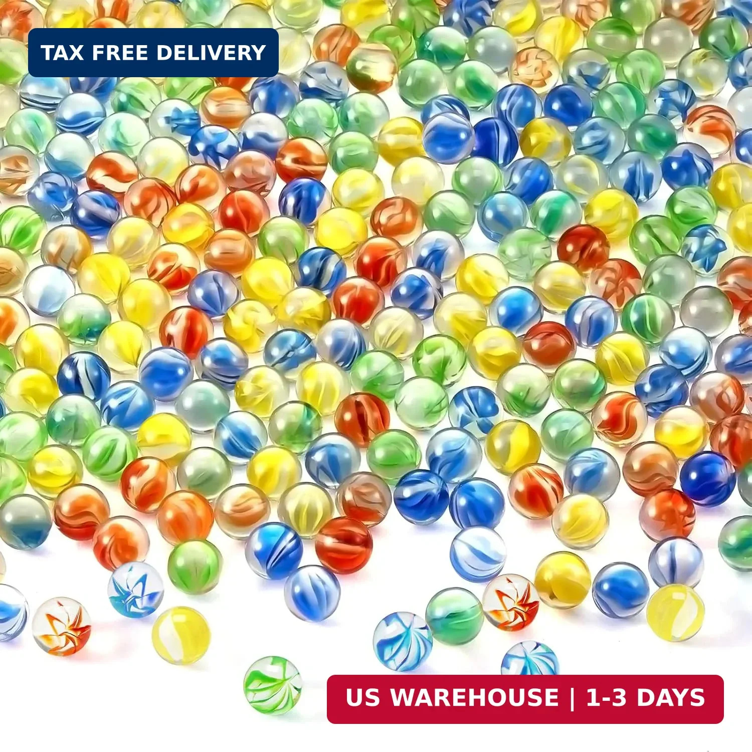 Lewtemi 1500 Pcs Marbles Bulk Cats Eyes Glass Marbles Color Mixing 0.55” Solid