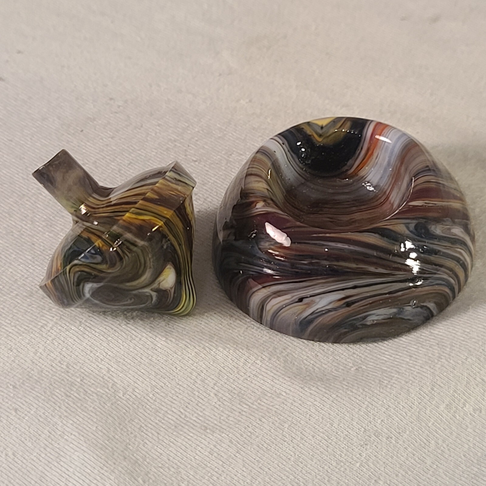 ANDY DAVIS, Glass Art Spinning Top & Base, Joker’s Run (?), #265Q