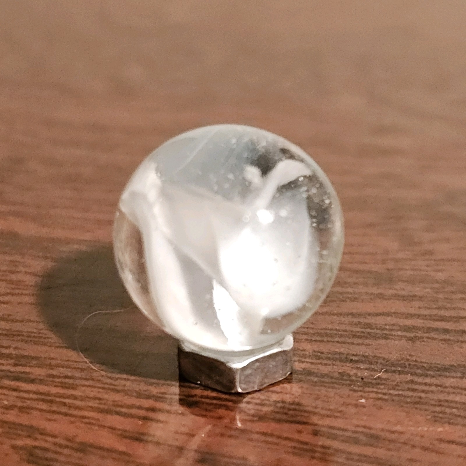 Vintage CE Bogard White 4 Lobe Floppy .625″ Glass Marble