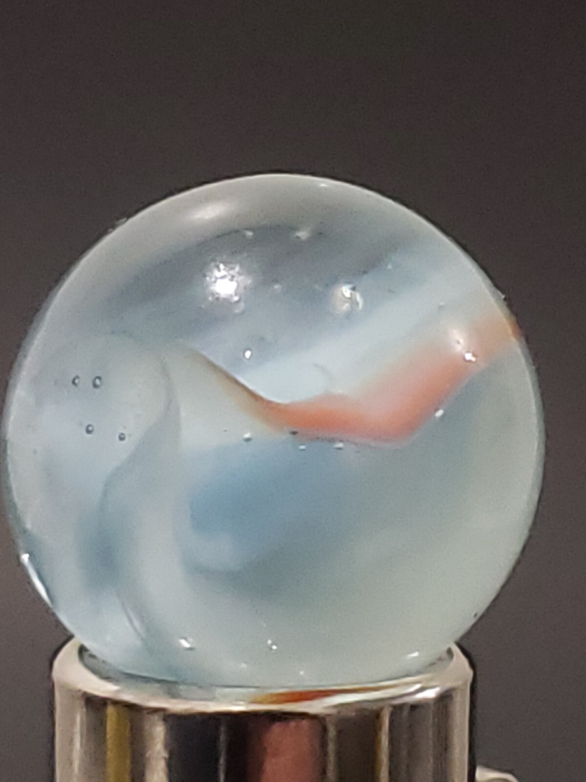 Cats Eye Marble Clear 5/8″ Vintage 4 Vein #111