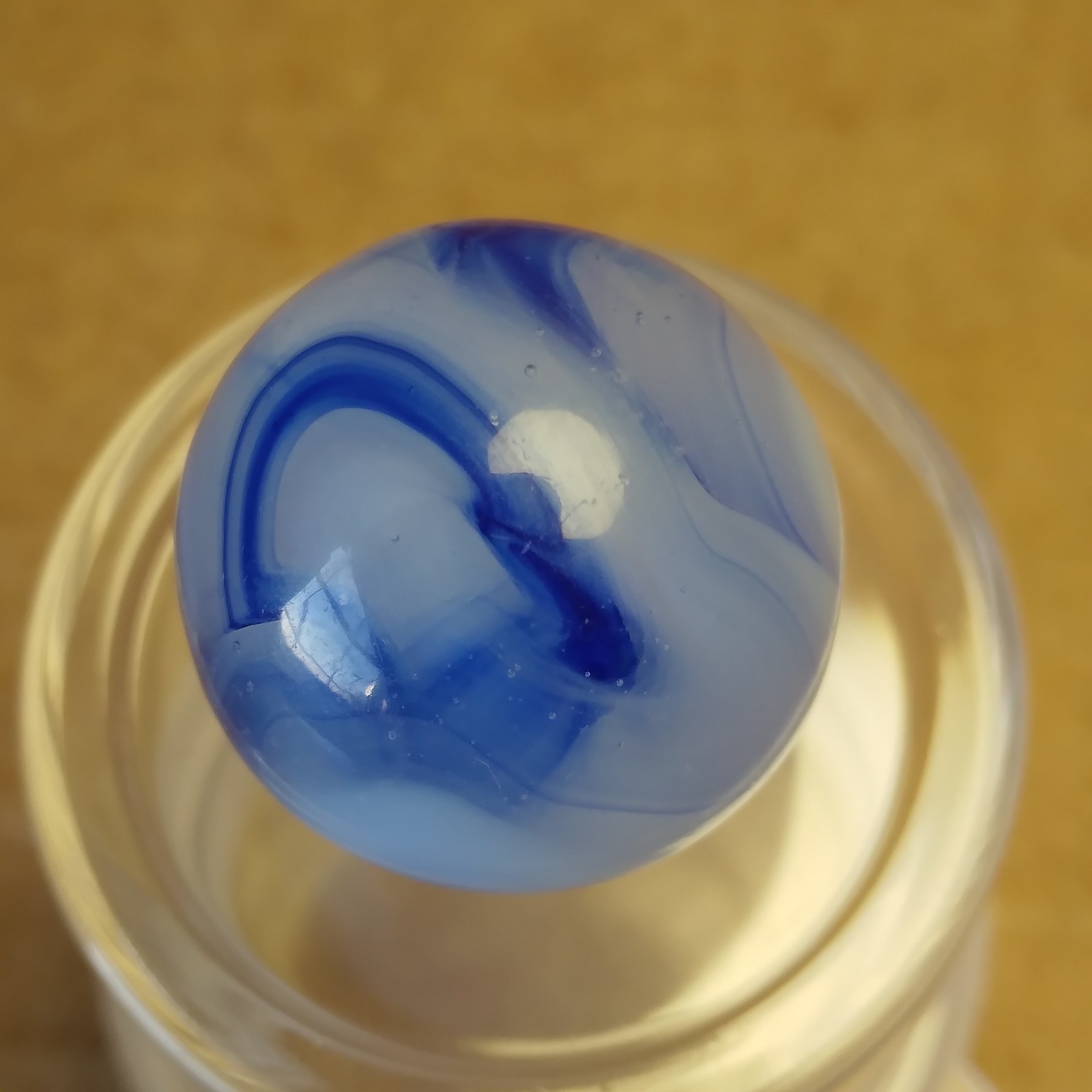 0.62″ Vintage Marble- Blue Inky Swirl- Alley Peltier #a140