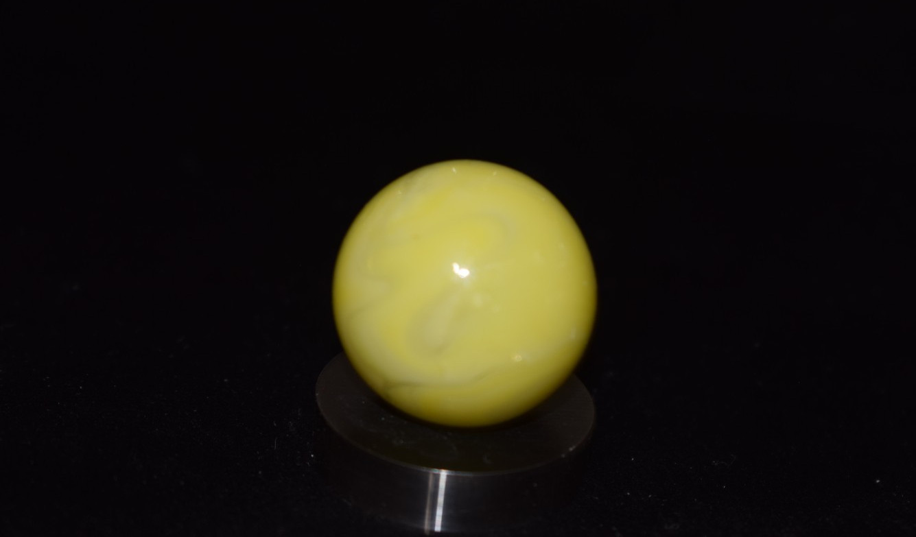👽➖⏩HTF JABO Classic UV 👽 reactive Electric⚡💡⚡Yellow marble boulder size .937″