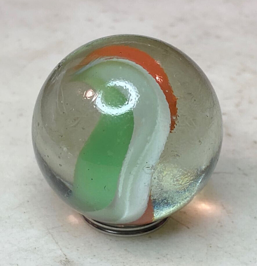 Large Antique Marble Swirl Glass Ball German 35mm / 1.5” Estate Find