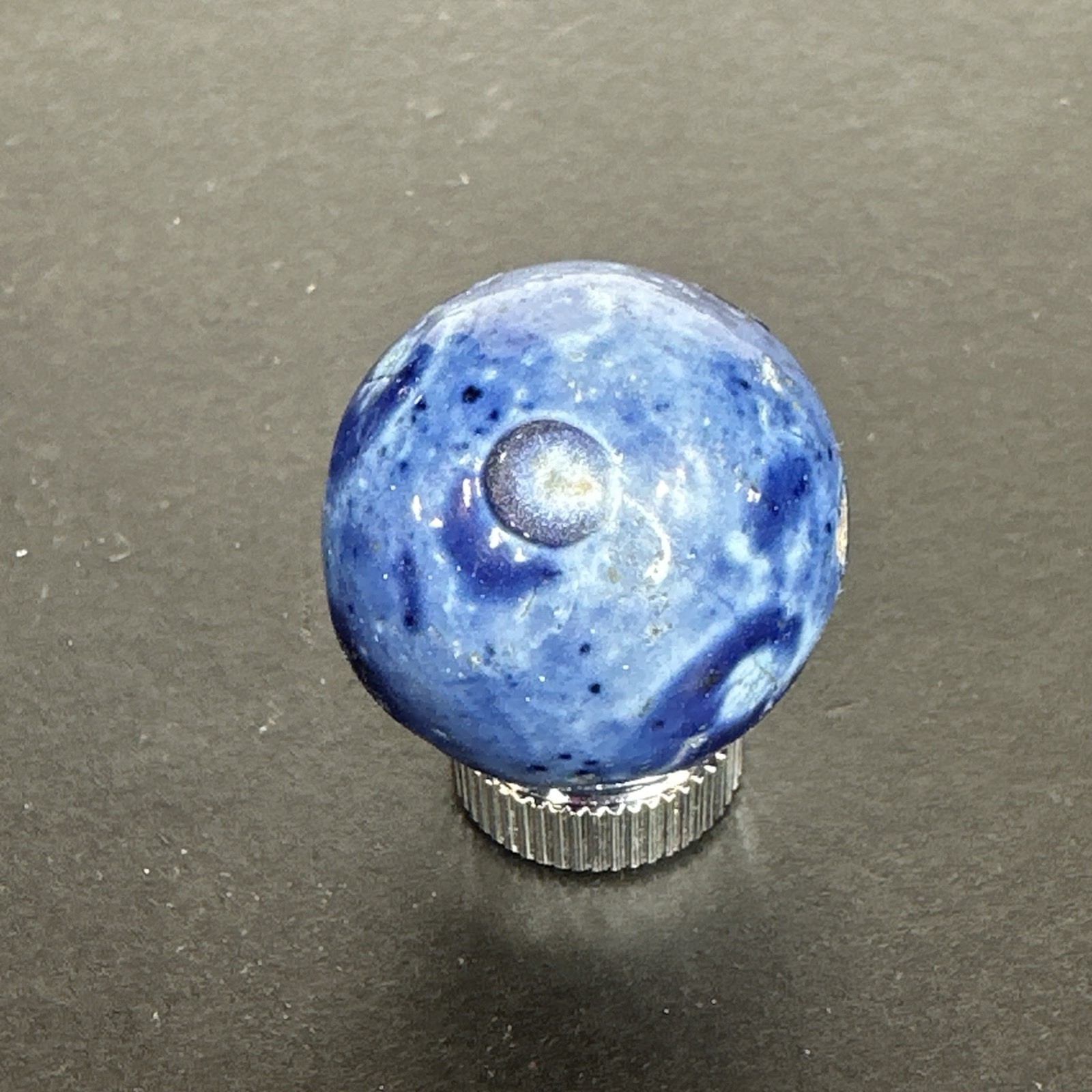 Vintage German Handmade Clay Blue Bennington Marble 1.02″ Antique MIB Shooter