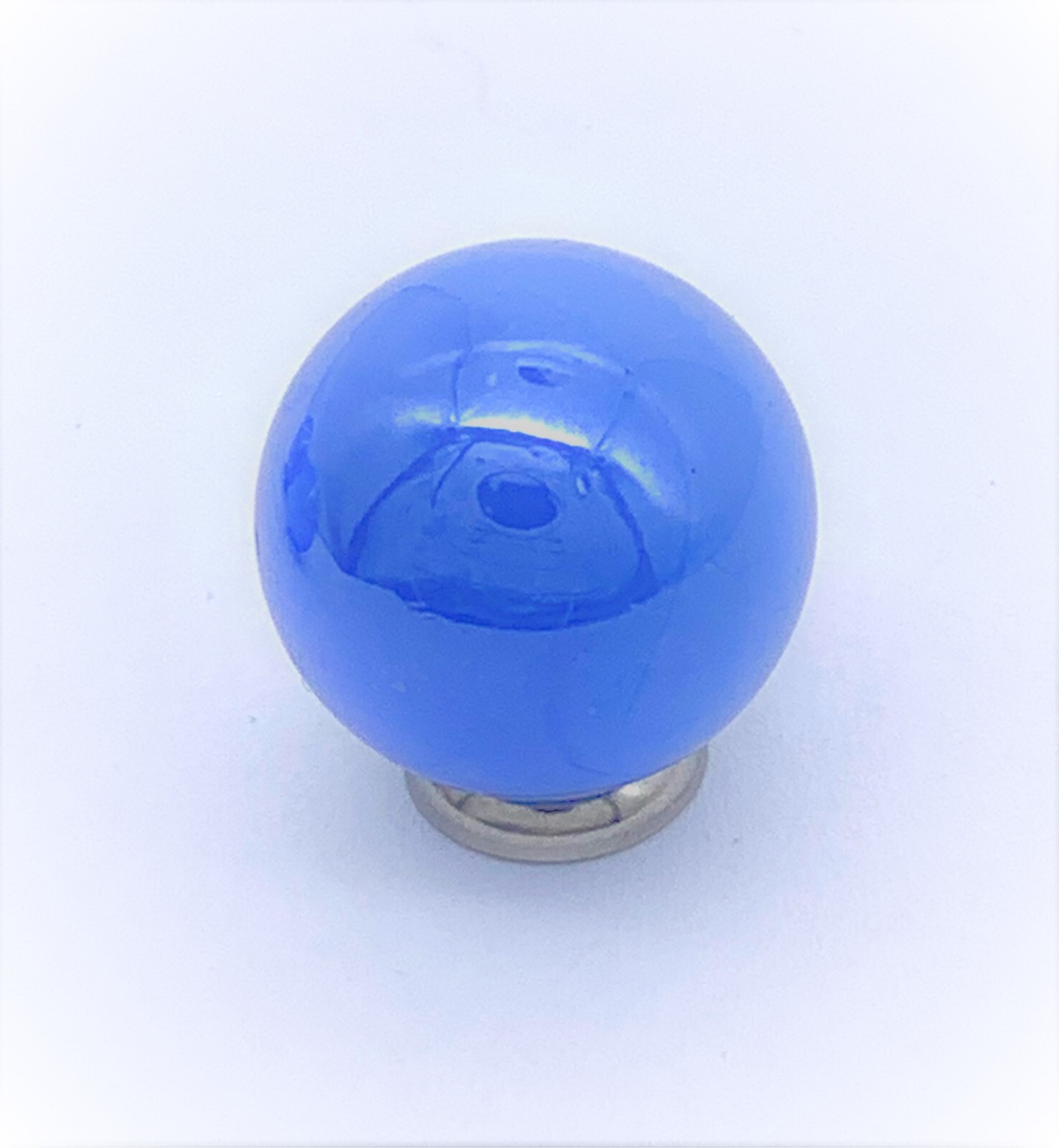 PK 5 Lt Blue Pearly 16mm Glass Player Marbles 5/8″ Vacor 1993 Glossy Iridescent